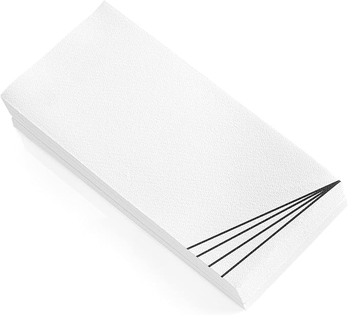 100 Pack Linen Feel Guest Paper Hand Towels | Disposable Super Absorbent Airlaid Paper Towels For Bathroom, Party, Weddings, Or Events | 12 x 17 Inches 1/6 Folded Decorative Design