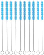 Long Straw Brush Cleaner (10 Pack), Flexible Nylon Tube Cleaning Brushes with 0.4" Bristles, Rust-Proof Stainless Steel Wire Washer for Reusable Tumblers, Sports Bottles & Pipes (10 Inch)