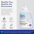 Clean People All Natural Liquid Fabric Softener - Plant-Based, Eco Friendly - Naturally Softens & Removes Static Cling - Vegan - Lavender Scented Laundry Softener - 100 fl oz - 140 loads
