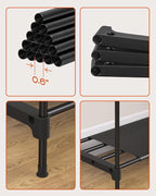 CASAMAYA Clothes Rack, Portable Closet, 81.1 Inch Large Capacity Wardrobe Closet, Clothes Storage Organizer with Shelves and 3 Hanging Rods, Easy to Assembly, Black PCT033B01