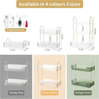Akinbas 2 Tier Bathroom Organizer Countertop Makeup Perfume Tray Skincare Organizer for Bathroom Dresser Vanity (White)