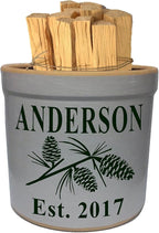 1 Gallon Personalized Stoneware Crock - Pinecone