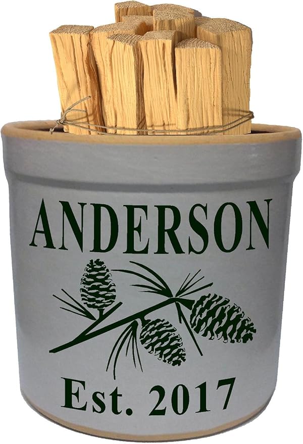 1 Gallon Personalized Stoneware Crock - Pinecone