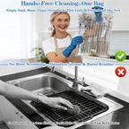 Oven Rack Cleaning Bags, Heavy Duty No Scrub Oven Rack Cleaning Bags, Reusable Leak-Resistant PE Bags for Deep Soaking Grill Grates, BBQ Racks, No Cleaner Included, 5 Pack (27.5''*19.6'')