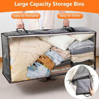 90L Under Bed Storage Containers,2-Pack Closet Organizers and Storage Bins,for Organization and Storage Clothes, Shoes, Blankets & Pillows,Visible Transparent Top Storage Bins with Lids, Black