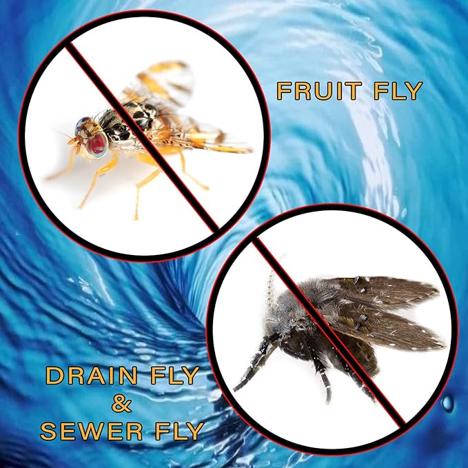 Fruit Fly & Drain Fly Killer - Simple Commercial Drain Gel Treatment – Eliminates Gross Fruit/Sewer Flies & Gnat Infestations from Any Drain. Fast & Easy - 1 Gallon (128 Ounces)
