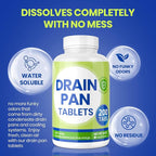 Drain Pan Tabs - 200 Tablets, AC Drain Line Cleaner, Fast-Acting Treatment for HVAC, Window Units, Mini-Splits, Dehumidifiers, Refrigerators - Lasts Up to 4 Weeks, No Residue, Water-Soluble