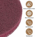 HARFINGTON 16pcs Scrubber Scouring Pads 500 Grits 4 Inch Drill Power Brush Hoop and Loop Surface Conditioning Disc Drill Scuffing Disc Scrub Pads for Home Kitchen Cleaning, Red
