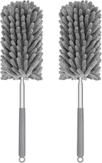Mini Duster for Cleaning, 360° Bendable Hand Dusters with Extension Pole, Washable Small Duster for Car Interior, Office, Furniture