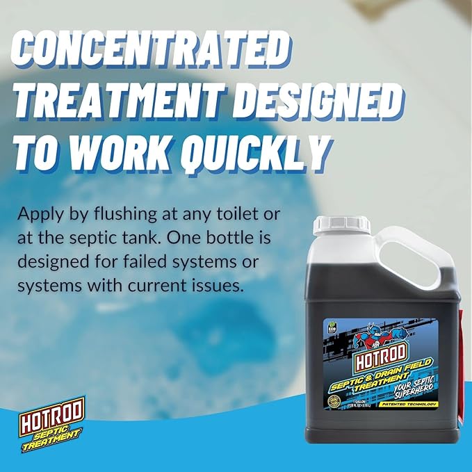 Hotrod Emergency Septic and Drainfield Treatment - Reduces Solids in Tank and Leach Field - Extend Septic System Life