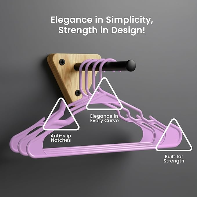 Utopia Home Plastic Hangers 30 Pack - Perfect Space Saving Clothes Hanger - Durable and Strong - Perfect Closet Organizers with Shoulder Grooves (Pink)