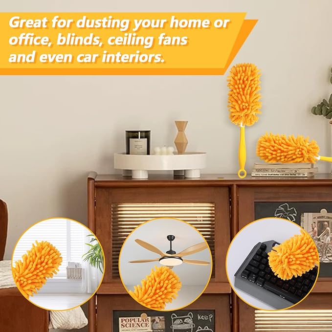 Reusable Duster Refill Compatible with Swiffer Duster Kit - Pet Heavy Duty Duster Refills Fit for Swiffer Extended Handle Duster - Microfiber 360 Duster Refills for Dusting Cleaning, 8 Pack