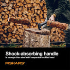 Fiskars X11 Splitting Axe Hatchet, 17" Tree Branch Cutter and Wood Axe for Small Logs with Shock-Absorbing Handle