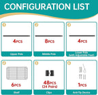 SINGAYE 6 Small Shelf Storage Wire Shelves Closet Bathroom Organizers Metal Pantry Kitchen Garage Shelving Unit Laundry Room Organization Home Narrow Rack Net Basket with Wheels Black
