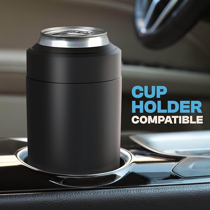 Frost Buddy Universal Can Cooler - Fits all - Stainless Steel Can Cooler for 12 oz & 16 oz Regular or Slim Cans & Bottles - Stainless Steel (Peeps Drip)