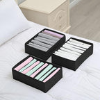 Qozary 4 Pack Drawer Organizers for Clothing, 8 Grids Foldable Closet Organizers and Storage Bins for Bedroom, Dresser Organizer Boxes for Thin T-shirts, Tank Tops