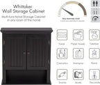 UTEX Bathroom Wall Cabinet, Bathroom Medicine Cabinet with Adjustable Shelves and Doors, Over the Toilet Storage Cabinet, Espresso