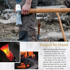 1844 Helko Werk Germany Classic Nordic Splitting Axe - Made in Germany for Splitting Wood and Splitting Rounds and Heavy Duty Firewood, Scandinavian Axe - Head 5.5 lbs, Handle 31 in. (Nordic) #13521