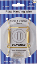 Plymor Shiny Gold Finish Wall Mountable Plate Hanger, 3.125" H x 1.75" W x 0.5" D (for Plates 3.5" - 5"), Pack of 6