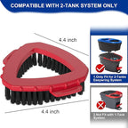 Triangle Scrub Brush Head for 2-Tank Snap-On Spin Mop Systems, Aftermarket Floor Scrubber Replacement with Outward-Angled Nylon Bristles for Corners, Grout & Edges — Hard Floor Deep Cleaning, 1 Pack
