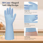 Rubber Kitchen Dishwashing Gloves - 4 Pairs Colorful Reusable Household Cleaning Gloves For Washing Dishes And Cleaning Tasks，Flexible And Durable Waterproof (Small, Dark Green+Blue+Green+Gray)