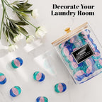 HomePekite 2 Pack Glass Laundry Pods Container, Clear Laundry Room Organization Containers with Lids & Labels, Powder Laundry Detergent Container for Scent Booster, Powder