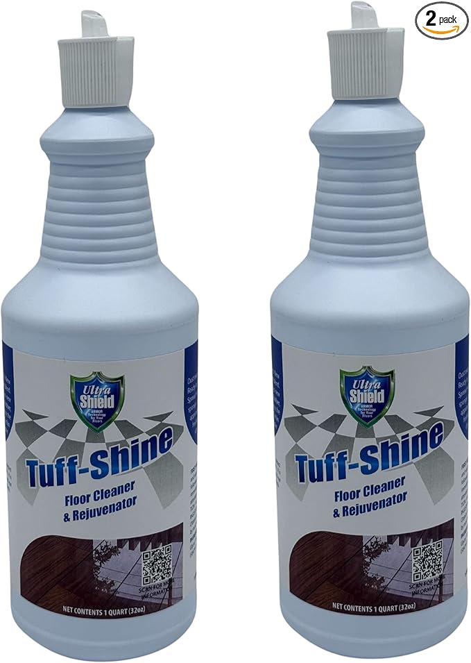 Ultrashield Tuff-Shine Clean Enhance and Protects, Multi Surface Floor Cleaner Shine, Commercial & Janitorial Cleaning Supplies, Quick Instant Shine Concrete (2 x 1 Quartz)