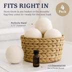 Farberware Wool Dryer Balls 4 Pack – Reusable 100% Wool Balls for Dryer – Natural Fabric Softener for Laundry, Towels & Bedding, Replaces Fabric Sheets & Liquid Softeners