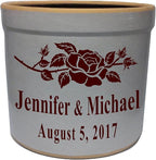 1 Gallon Personalized Stoneware Crock - Rose