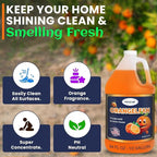Multi Purpose Cleaner Pet Odor eliminator 64oz - Concentrate MAKES 32 GALLON - MADE IN USA- pH Neutral - Strong Floor Cleaner Odor eliminator - Stain Remover Cleaner & Deodorant (64 Fl Oz, Orangelean)