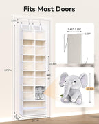 ULG Over the Door Organizer, 6-Tier Hanging Storage with Clear Windows, 19 Pockets for Closet,Bathroom & Nursery Door Organizer