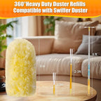 30 Count 360° Heavy Duty Duster Refills, Compatible with Swiffer Duster, Larger Size Disposable Electrostatic Microfiber Dusters, 4X Thick Cleaning Dusters, Unscented