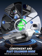Handheld Vacuum Cordless, 15000PA Powerful Suction Hand Held Vacuum Cleaner, Car Vacuum Portable Cordless with Large-Capacity Dust Bin & LED Light, High Power Dust Busters for Home, Car, Office, Pet