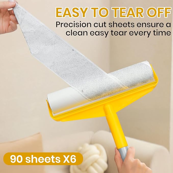 Lint Roller Refills for Lint Remover,9.45" Giant Lint Roller Refill 540 Sheets Total，for Cleaning Floors, Carpets, Cars, Clothing and pet Hai