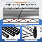 FDW 6-Shelf Adjustable,Storage Shelves Wire Shelving Shelving Unit Metal Shelves Storage Shelf,13" D x 23" W x 59" H,Black