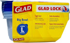 Glad GladWare Big Bowl Food Storage Containers with Lids, Large Round BPA Free Plastic Containers for Soups, Salads, and Meal Prep, Lock Tight Seal, Microwave Dishwasher Safe, 48 Oz, 3 Count - 6 Pack