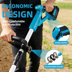 Cordless Tiller Cultivator, Battery Powered Electric Tiller with 360RPM, 48 Steel Tines, 9" Tilling Width, 6.6" Depth, Portable Rotary Tiller for Gardening(2x4.0 Ah Battery & Charge & LCD Display)