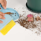 Small Broom and Dustpan Set,mini Compact Portable, for Home, Sofas, Kitchen countertops, Storage Shelves, Office desks, bathrooms, and pet Areas (Blue)