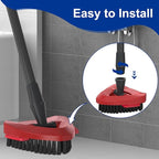 Scrub Brush with Mop Base for 2-Tank Spin Mop Systems, Triangle Floor Scrubber Head Replacement with Stiff Nylon Bristles for Tile & Hard Floor Deep Cleaning – 1 Pack