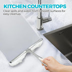 2PACK 12-Inch All-Purpose Shower Squeegee for Shower Doors, Tile Shower Walls, Bathroom, Window, Glass and Car Windshield, Mirrors and Kitchen-Stainless Steel, Silver