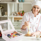 Hoewina 6PCS Cupcake Boxes - Hold 12 Count Cupcake Containers with Window, Food Grade Cupcake Holder Easy Transport and Presentation - Ideal for Cupcakes, Desserts, and More