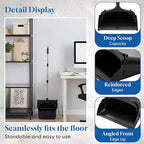 Maxcheck 2 Pcs 37 Inch Lobby Dust Pan Bulk Upright Lobby Dust Pan Plastic Commercial Dustpan with Long Handle Upright Standing Dustpan Heavy Duty for Office Home Indoor Outdoor Use (Black)