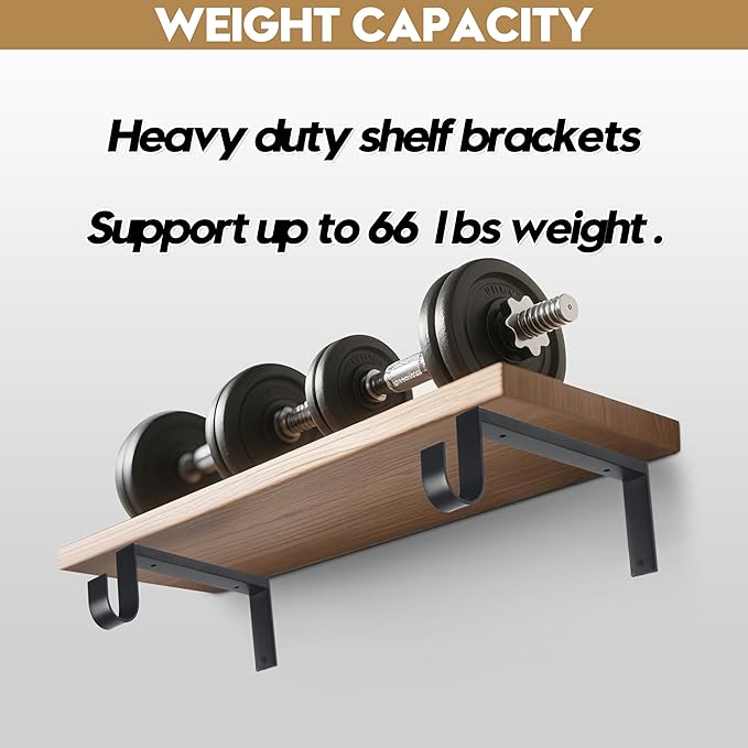 AddGrace Heavy Duty Closet Rod and Shelf Brackets 10 Inch Wall Mounted Closet Rod Bracket with Pole Holder Shelving Support with Screws for Laundry (2 Pack)