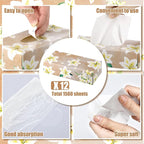 Yinder 12 Packs Facial Tissue Box 1560 Sheets Soft Facial Tissue Box for Fall Halloween Christmas 2 Ply 130 Sheets Disposable Travel Tissues Bulk for Car Household Kitchen(Fresh Lily)
