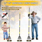 Leaf Rake, Small Rake for Leaves with 30"-75" Adjustable Long Handle, 11 Tines 8.5" Wide, Metal Rakes Heavy Duty for Lawns, Gardening, Yard, Camping, Shrub, Grass, Bush, Weed, Debris