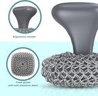 Cast Iron Scrubber, Cast Iron Cleaner with Pan Scraper, Chainmail Scrubber for Cleaning Dishes, Stock Pots, Pans, Griddles, Grills - Dish Scouring Pad Dishwasher Safe Cleaning Kit, Black