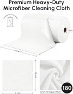 Microfiber Cleaning Cloths Roll, 75 Pack Tear Away Microfiber Towels Roll, 12" x 12" Lint Free Rags, Reusable Cleaning Cloths, Washable, Scratch Free,Ultra Absorbent Dish Rags(White)