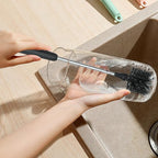 Long Bottle Brush, 15.15 in Bendable Cleaner Brushes for Cleaning Neck Beer Bottles, Wine, Baby Bottles, Water Bottles, Tumblers, Flask, Bird Feeder, Vase, Pipes and Brewing Supplies Black/1Pack