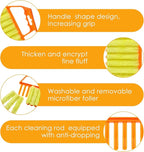 Maxdot 12 Pcs Blind Cleaner Duster Tool, 7 Finger Dusting Cleaner Tool, Handheld Blind Dusters for Cleaning, Washable Mini Brush for Air Conditioner Wood Blinds Window Dust Dirt, Yellow