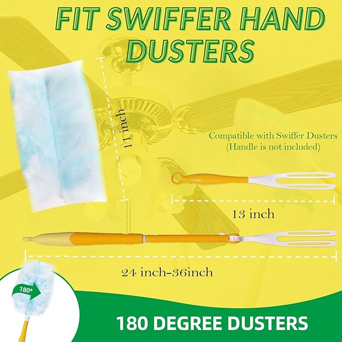 Duster Refills,Static Dust Removal Brush Disposable Replacement Head Compatible with Swiffer Duster Refills for Electronics, Furniture, Blinds, Ceiling Fans (Blue, 18 PCS)